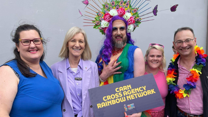 winner of carn cross agency rainbow netwrok award winner in a group photo