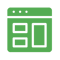 a green icon with shapes illustrating templates a green icon with shapes illustrating templates
